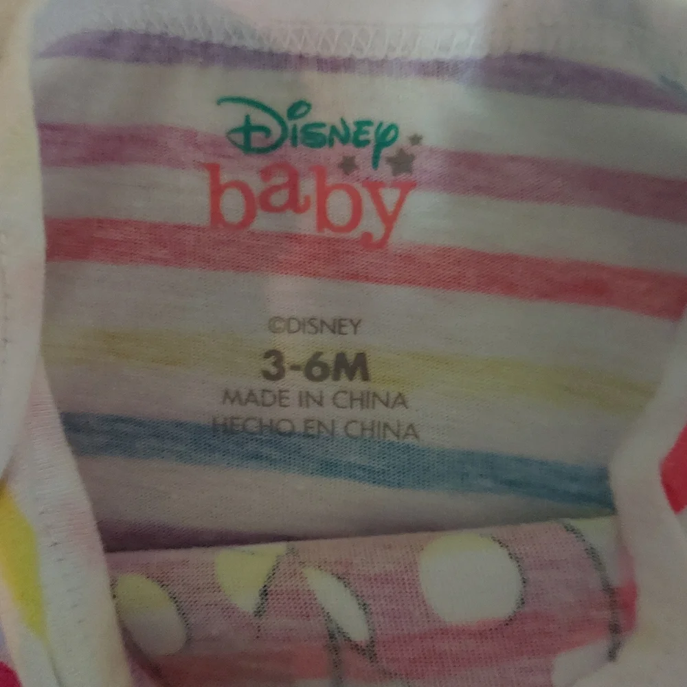 🎁 10/$25 SALE - Minnie Mouse onesie, 3-6 months,  rainbow stripes